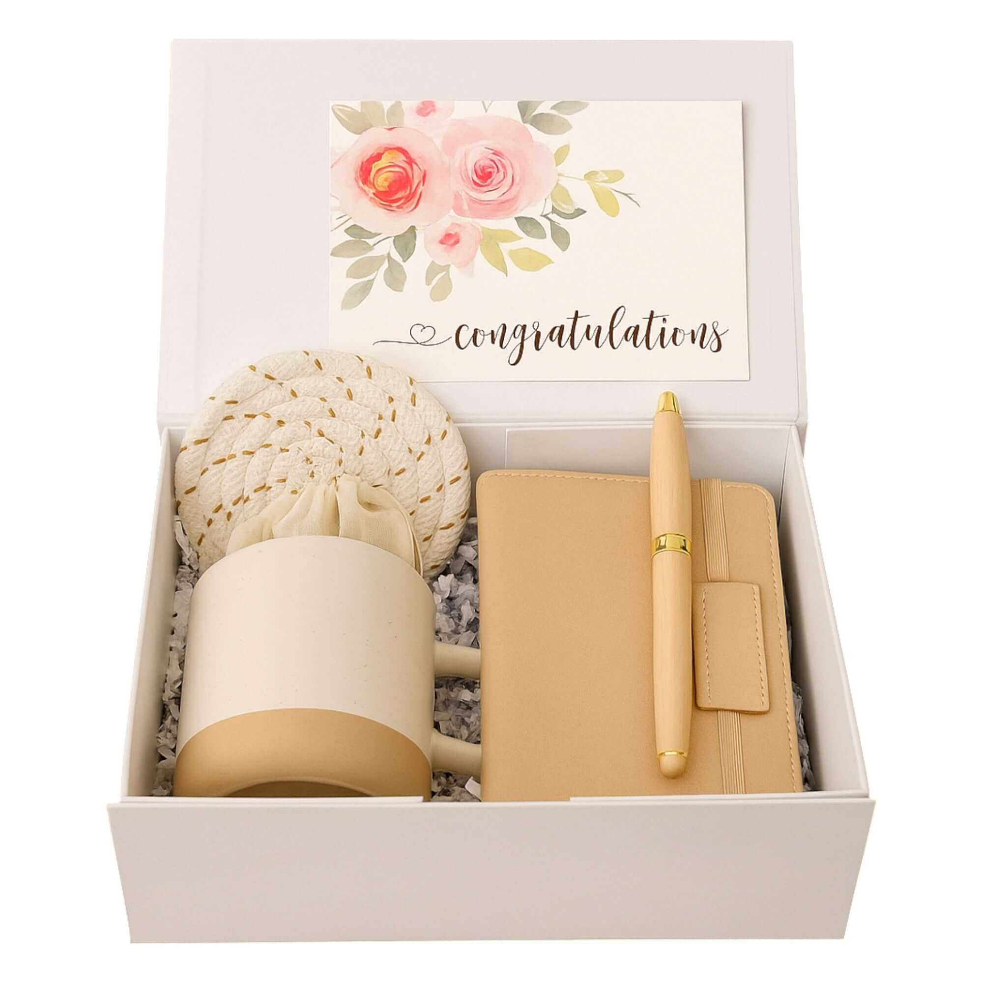 Hygge gift box with journal and cozy self care items