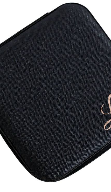 Personalized jewelry box black travel jewelry case for bridesmaids