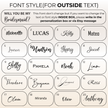 Gift box personalization options custom name and logo preview