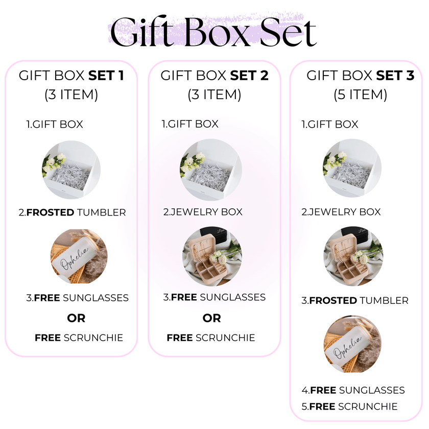 Bridesmaid gift box with tumbler contents included items overview