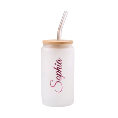 Custom Name Tumbler – Elegant Frosted 16 oz Cup for Coffee and Cold Drinks