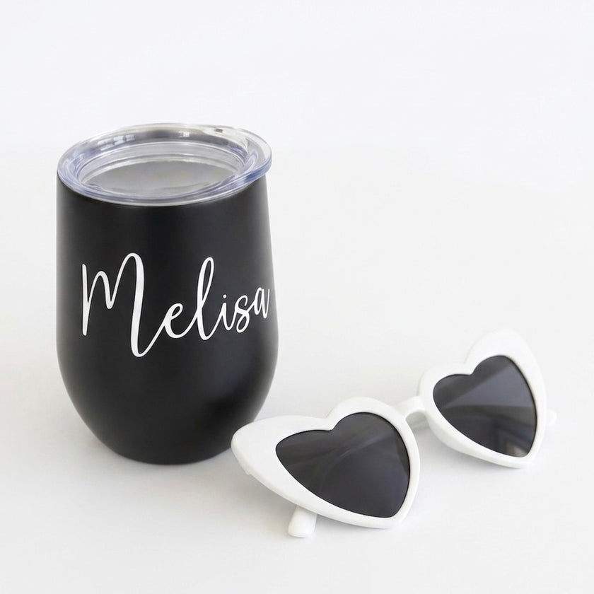 Mini Bridesmaid Gift Set – Personalized 12 oz Tumbler & Sunglasses