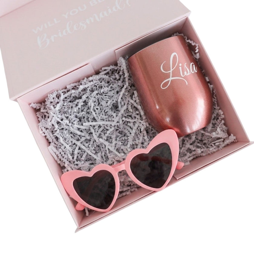 Mini Bridesmaid Gift Set – Personalized 12 oz Tumbler & Sunglasses