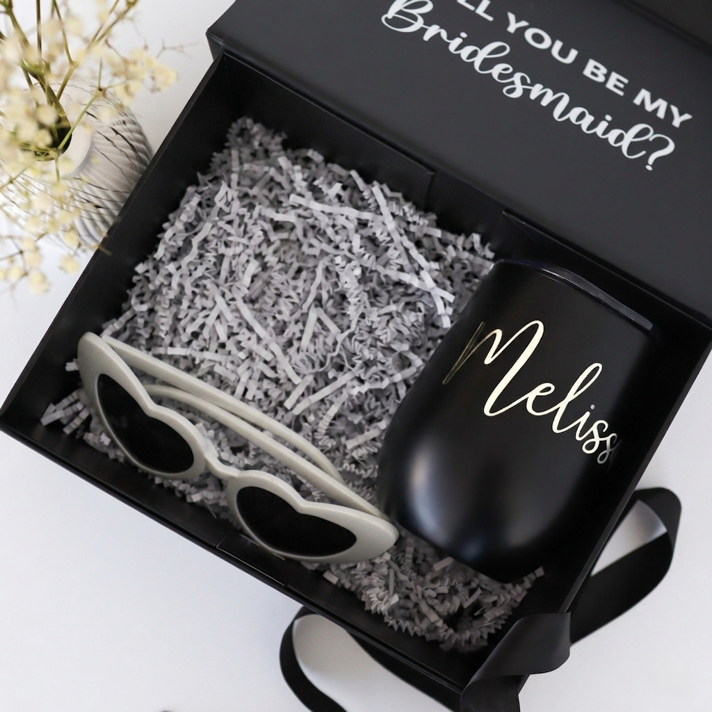 Mini Bridesmaid Gift Set – Personalized 12 oz Tumbler & Sunglasses