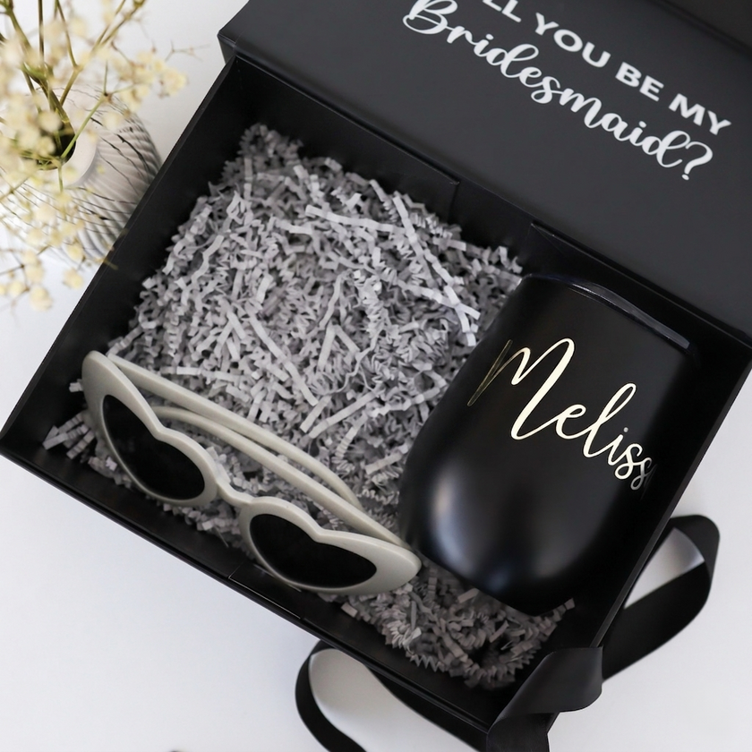 Mini Bridesmaid Gift Set – Personalized 12 oz Tumbler & Sunglasses