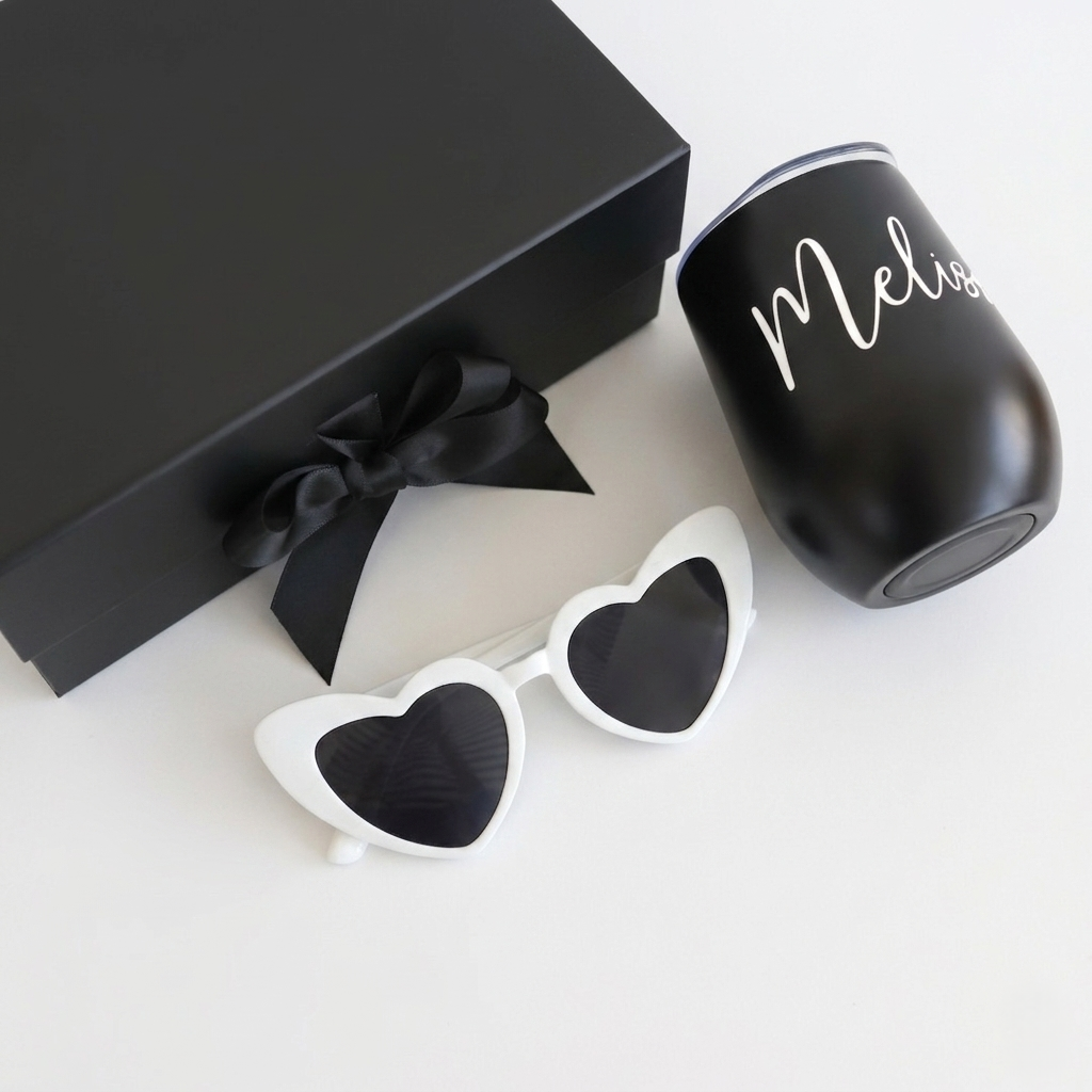 Mini Bridesmaid Gift Set – Personalized 12 oz Tumbler & Sunglasses