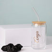 Glass Tumbler Bridesmaid Gift Set – Personalized 16 oz Tumbler & Scrunchie