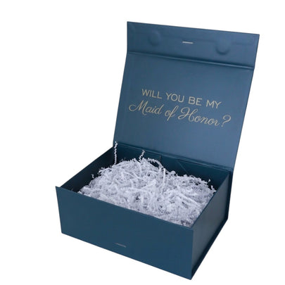 Elegant Gift Box – Magnetic Closure with Ribbon & Crinkle Paper for Bridesmaids