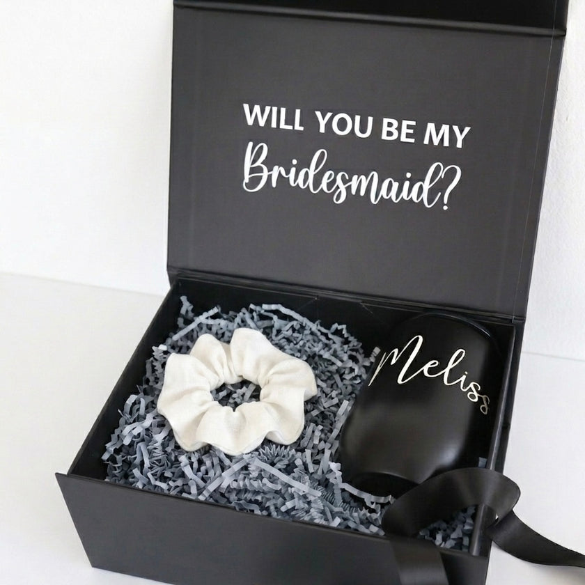 Mini Bridesmaid Gift Set – Personalized 12 oz Tumbler & Scrunchie