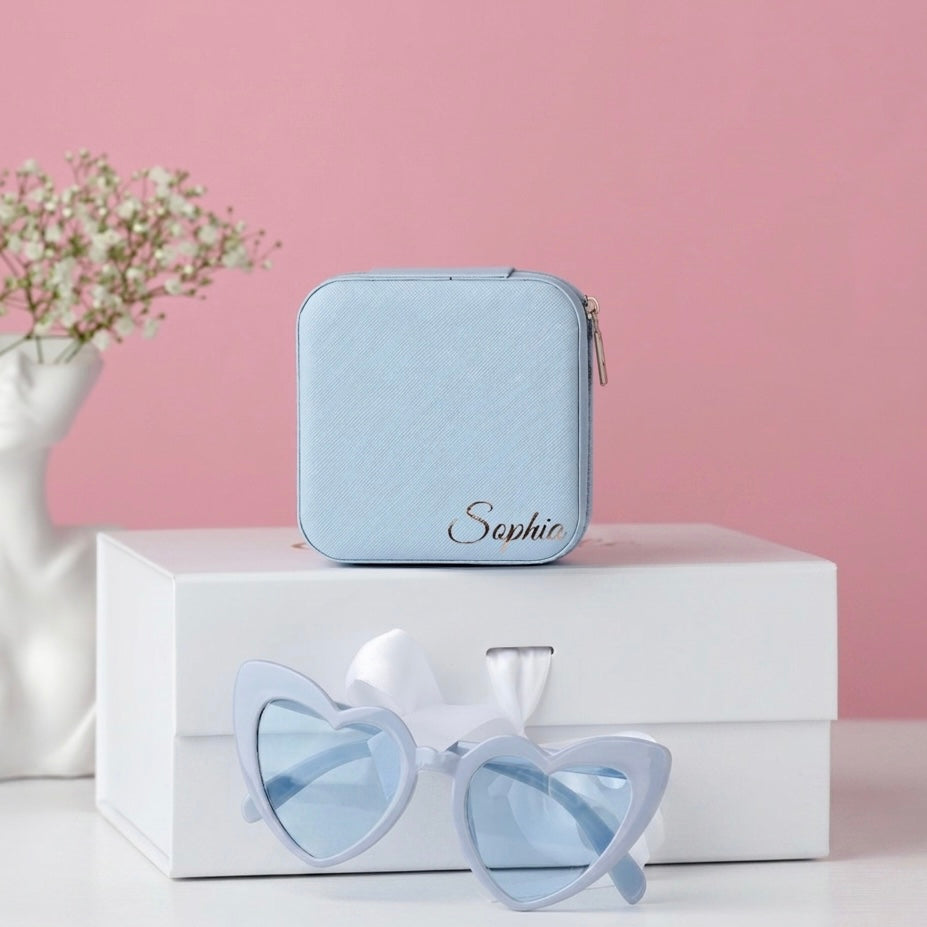 Personalized Gift Box Set – Jewelry Box, Sunglasses & Ribbon Box