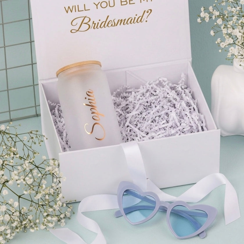 Elegant Gift Box with Frosted Tumbler – Perfect for Moms, Bridesmaids & Friends