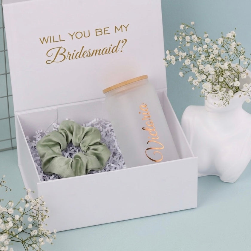 Elegant Gift Box with Frosted Tumbler – Perfect for Moms, Bridesmaids & Friends
