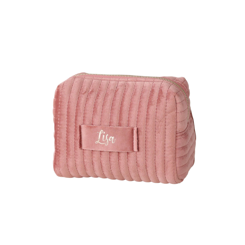 Personalized velvet makeup bag custom cosmetic pouch for bridesmaids
