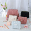 Small velvet makeup bag set personalized cosmetic pouches