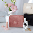 Velvet makeup bag with custom name elegant cosmetic pouch