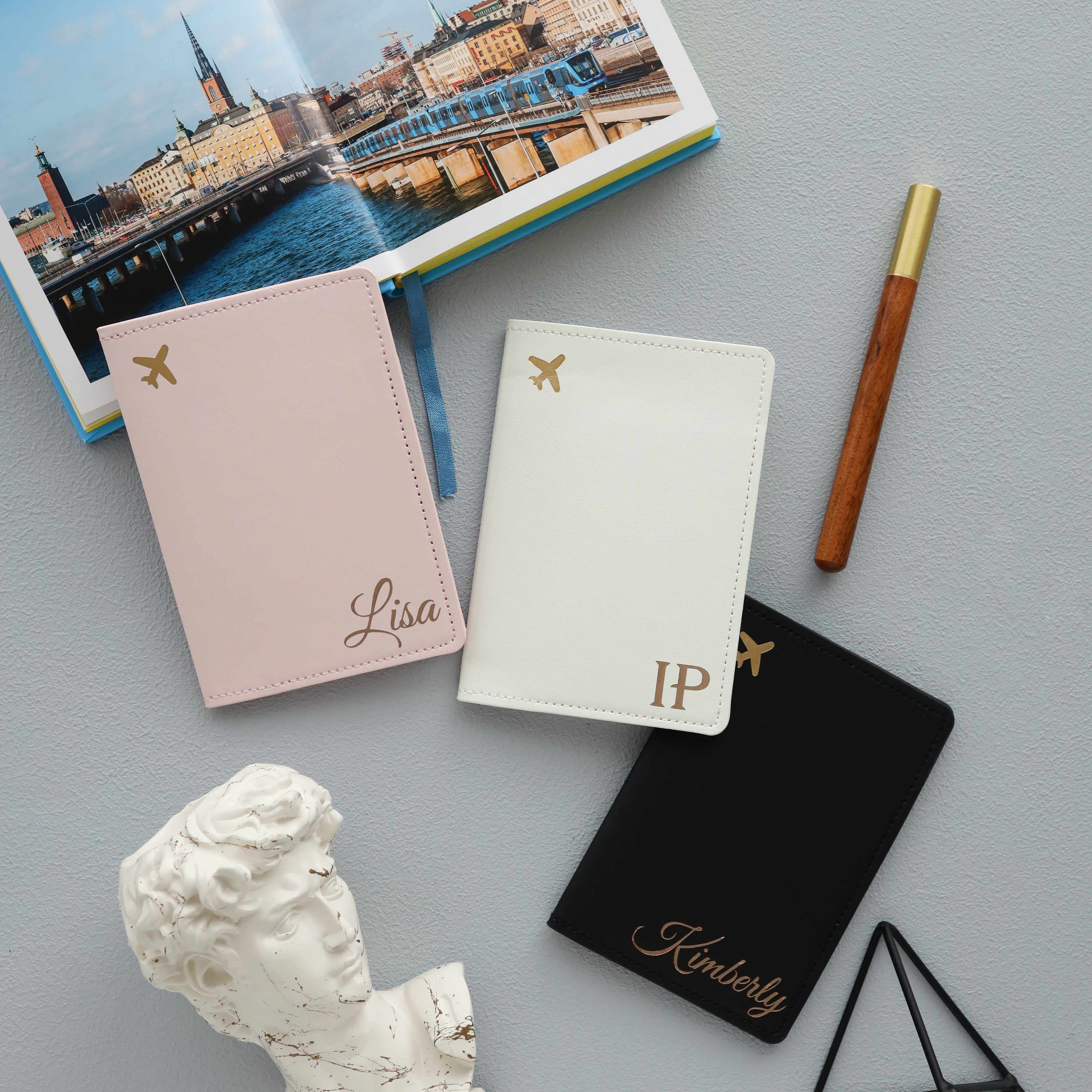 Custom Faux Leather Travel Set – Personalized Luggage Cover & Tag for Stylish Travelers
