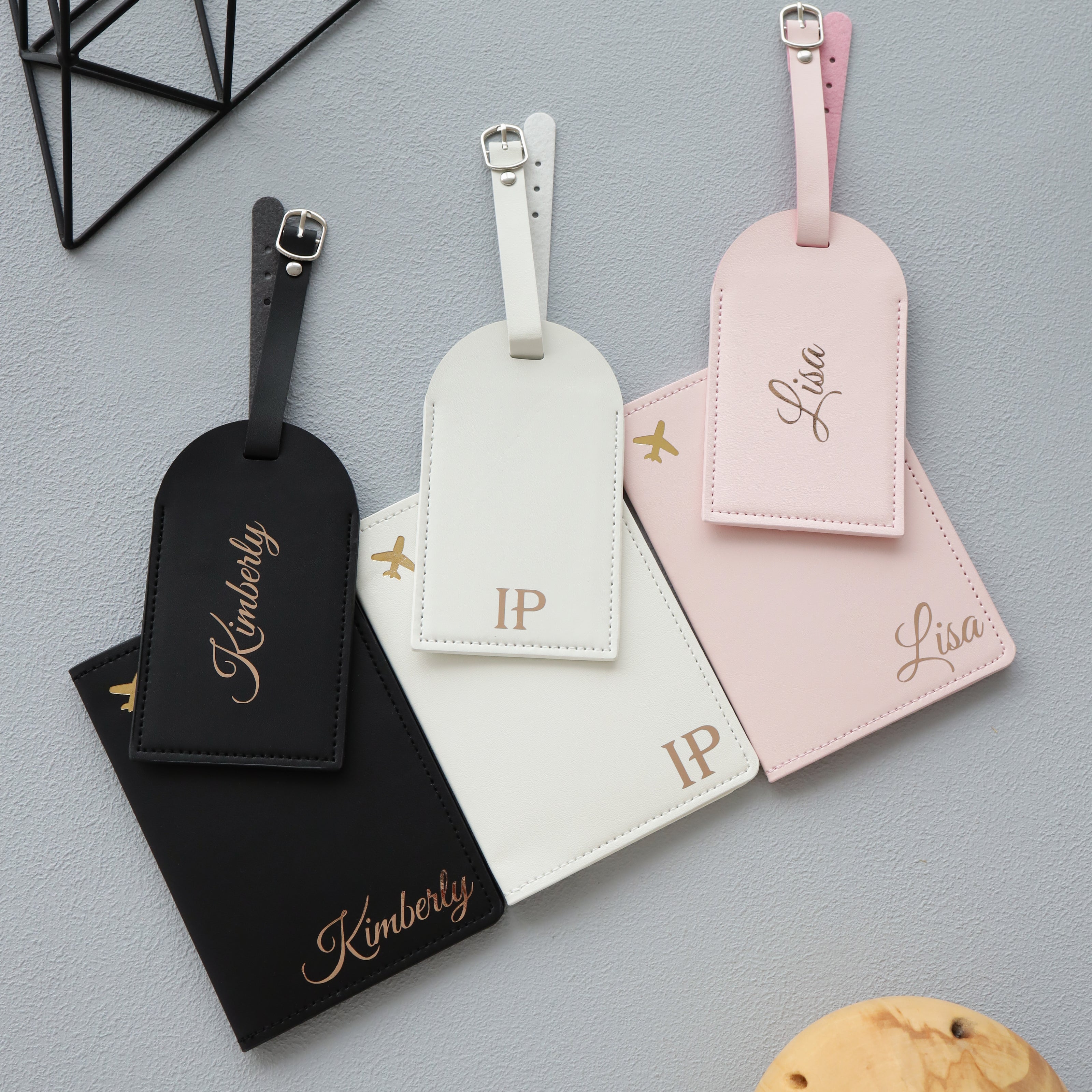 Custom Faux Leather Travel Set – Personalized Luggage Cover & Tag for Stylish Travelers