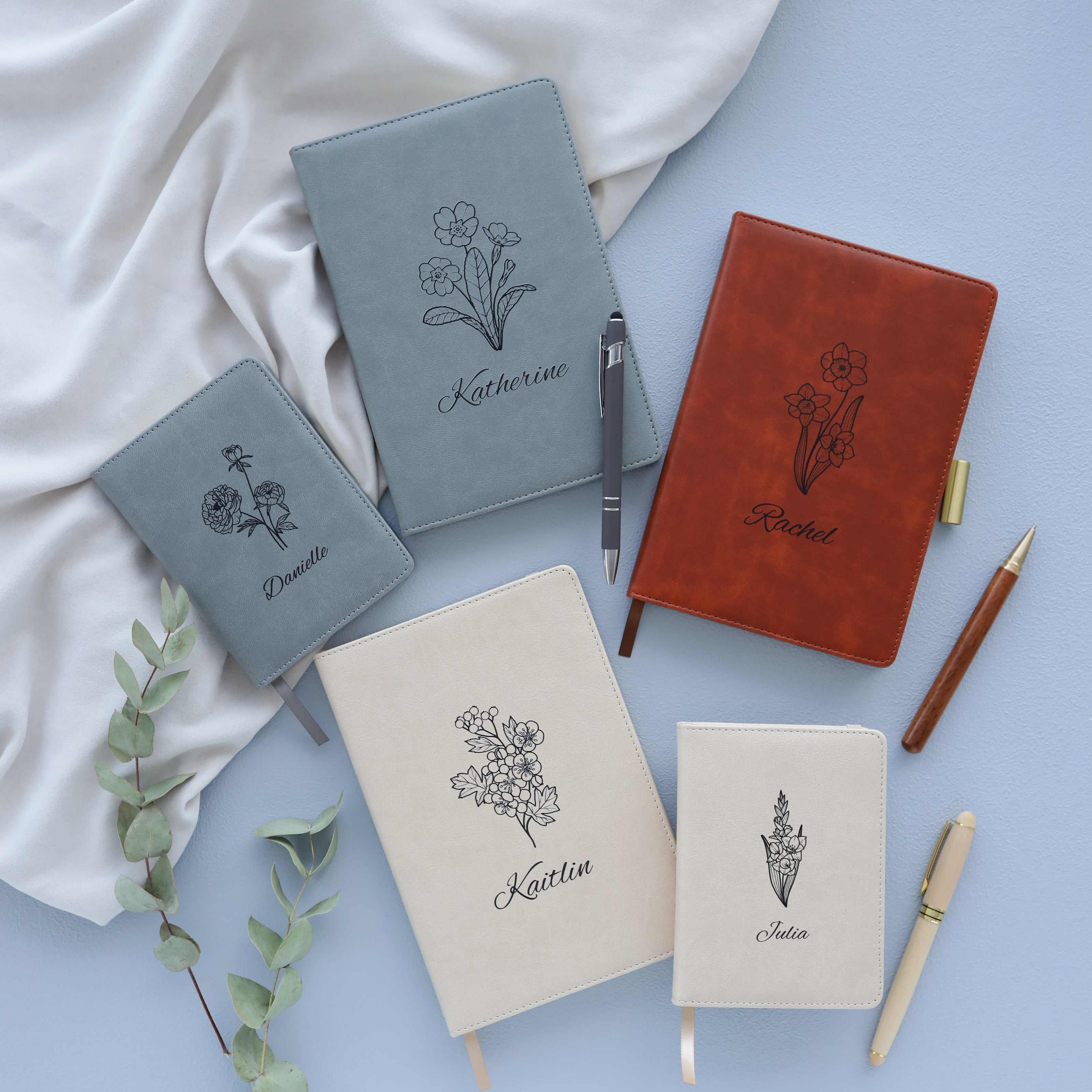 Personalized Floral Journal – Elegant Lined Notebook with Custom Name