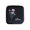 Personalized Travel Jewelry Box with Birth Flower Design – Custom Jewelry Organizer Case