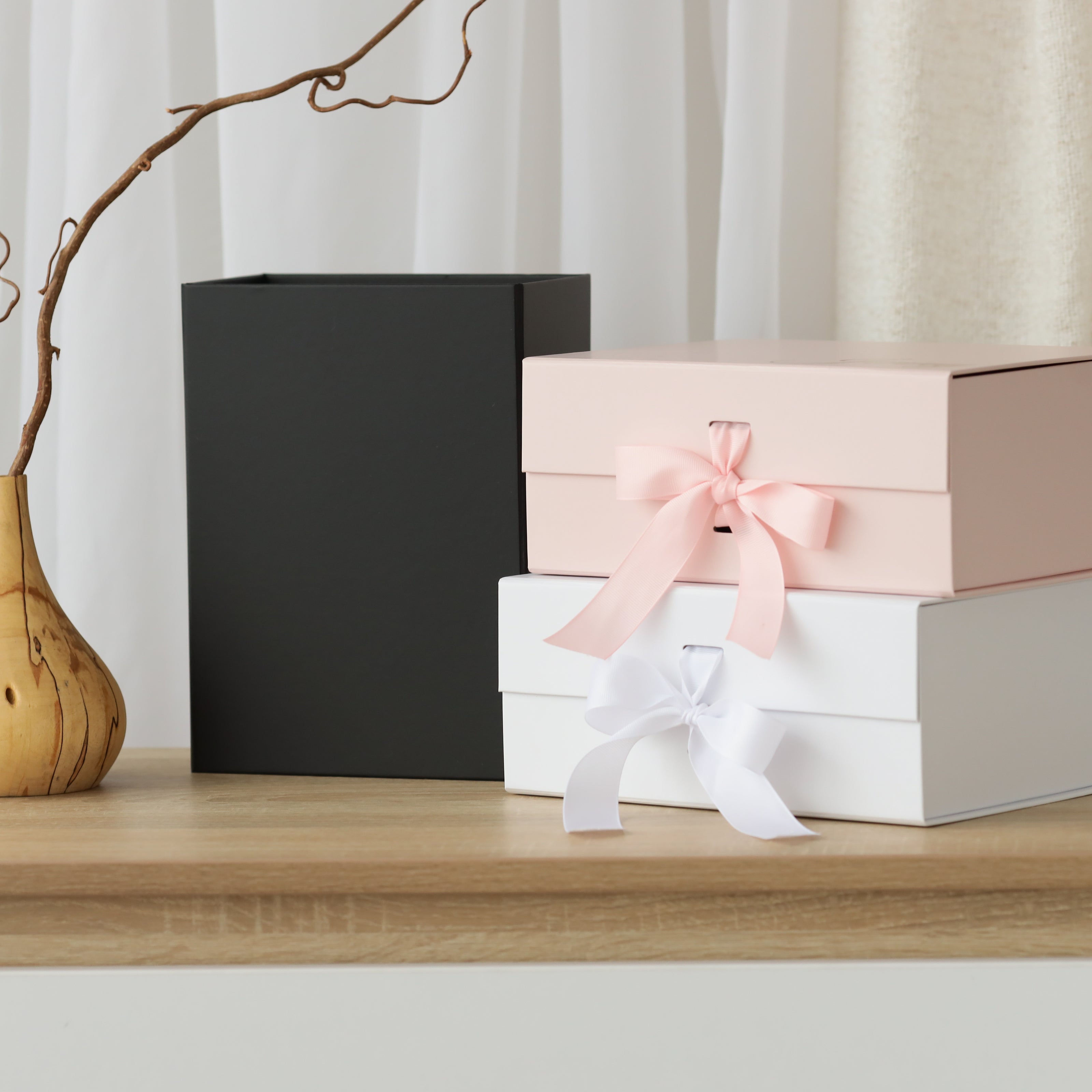 Magnetic gift box displayed in interior aesthetic setup