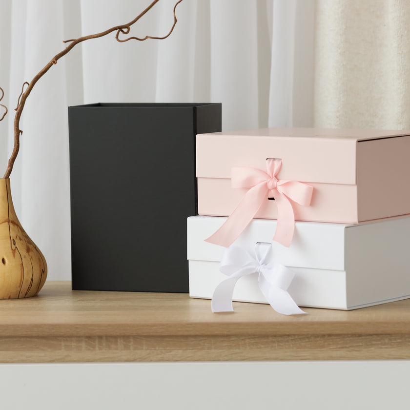 Magnetic gift box displayed in interior aesthetic setup