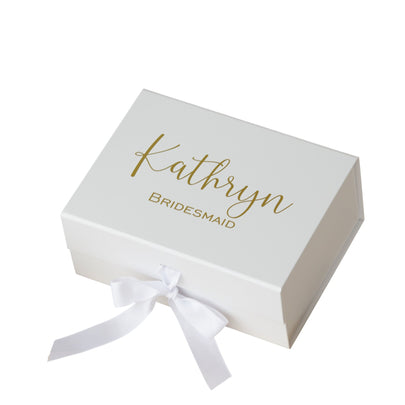 Personalized Magnetic Gift Box with Ribbon | Custom Logo Keepsake Box