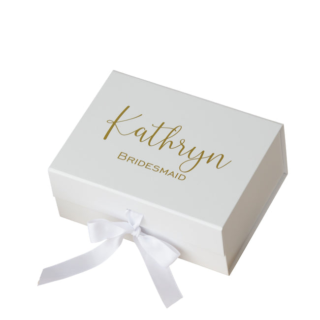 Personalized Magnetic Gift Box with Ribbon | Custom Logo Keepsake Box