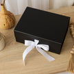 Black magnetic gift box with ribbon luxury packaging box