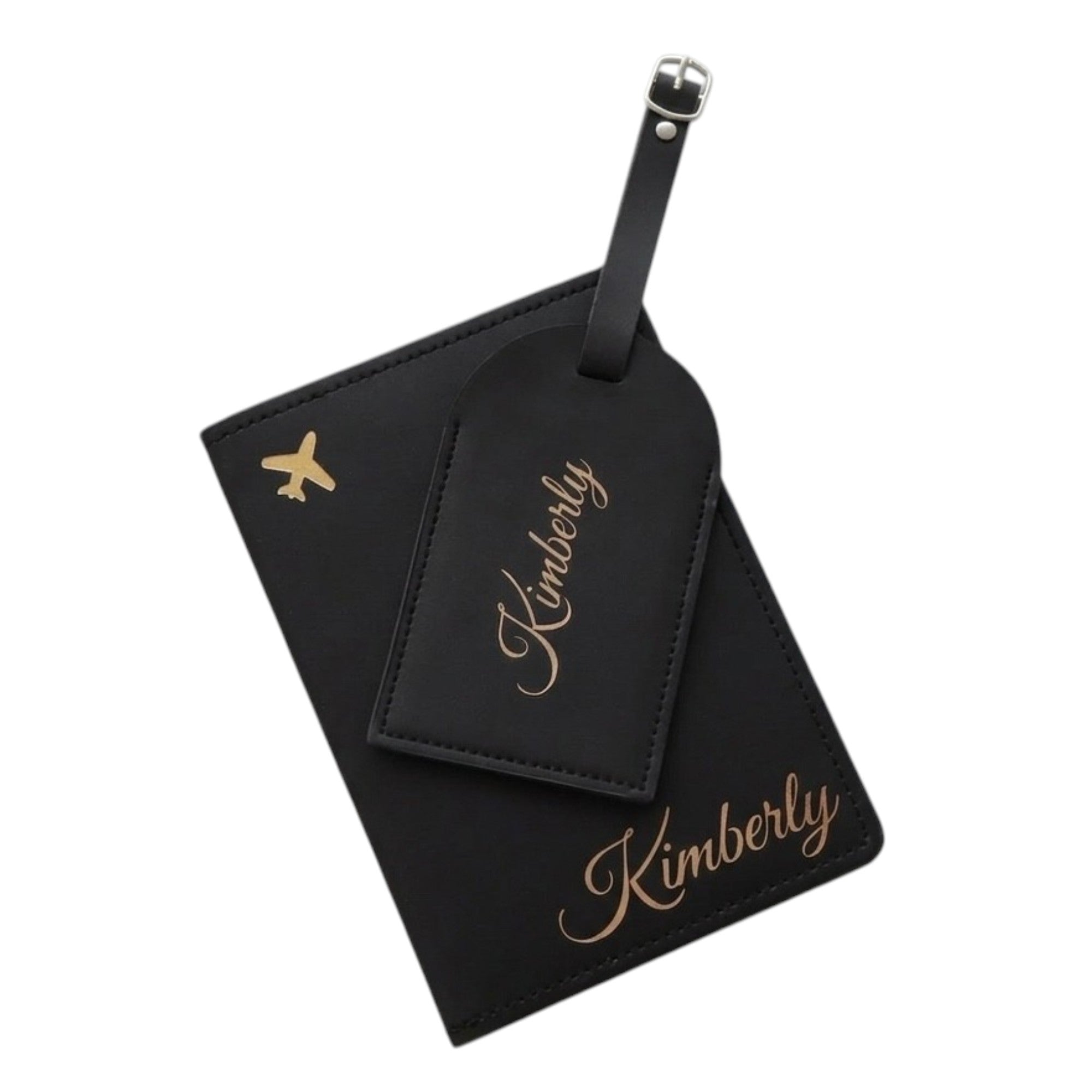 Custom Faux Leather Travel Set – Personalized Luggage Cover & Tag for Stylish Travelers