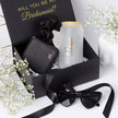 Black bridesmaid gift box with tumbler and jewelry case set