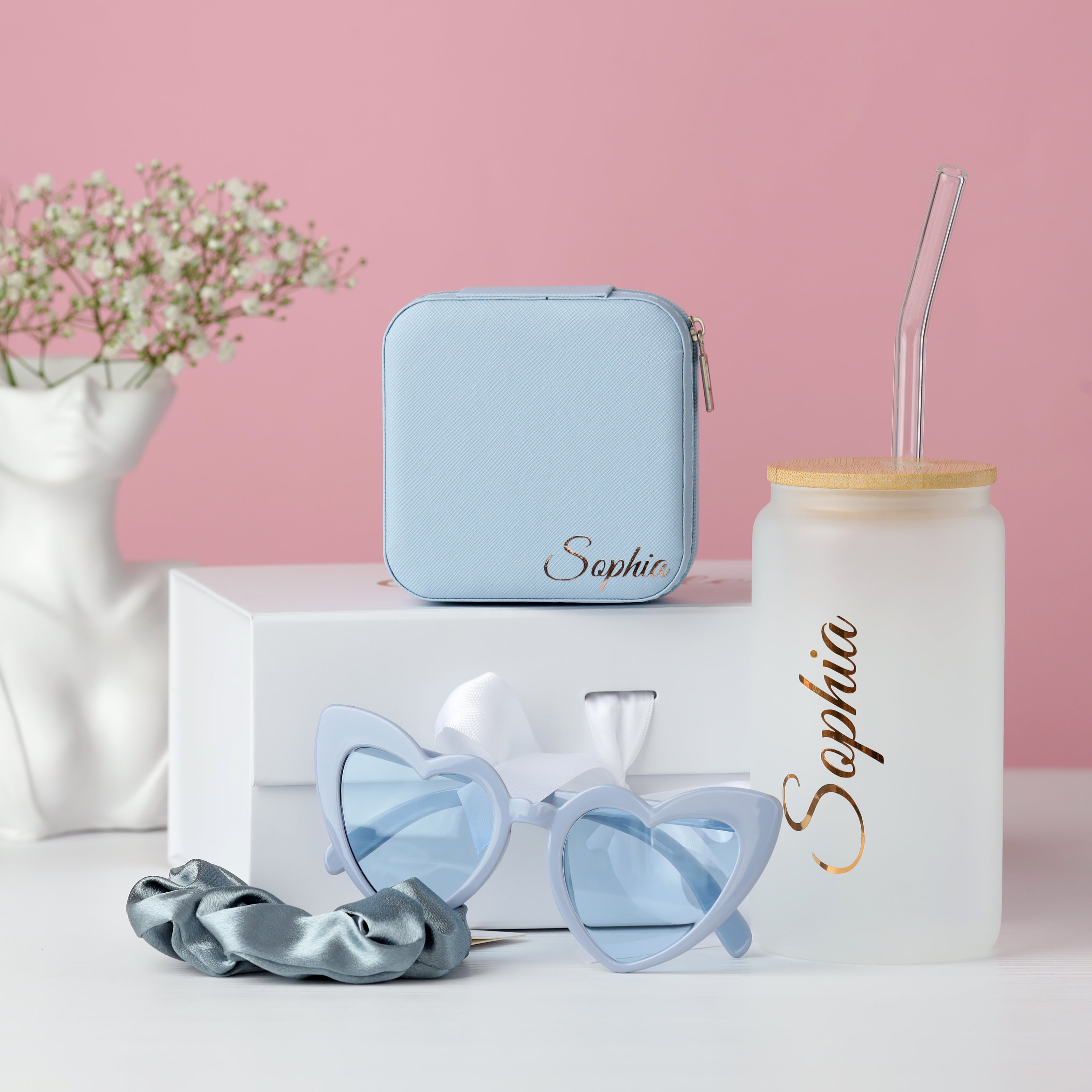 Bridesmaid gift box with tumbler elegant bridal party gift