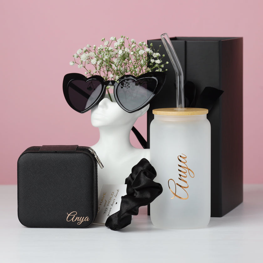 Bridesmaid gift box with tumbler elegant bridal party gift
