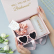 Bridesmaid gift box with tumbler held in hands lifestyle photo