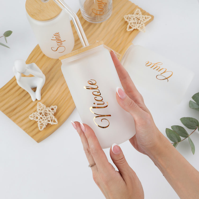 Custom Name Tumbler – Elegant Frosted 16 oz Cup for Coffee and Cold Drinks