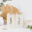 Custom Name Tumbler – Elegant Frosted 16 oz Cup for Coffee and Cold Drinks