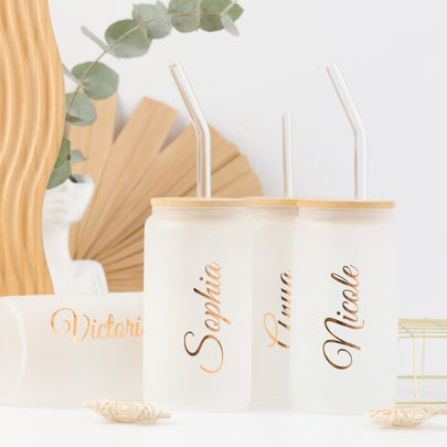 Custom Name Tumbler – Elegant Frosted 16 oz Cup for Coffee and Cold Drinks