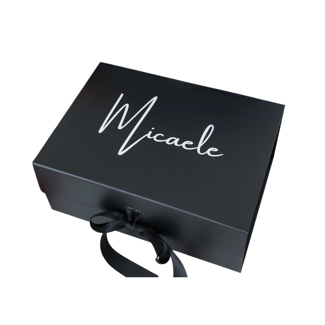Large Personalized Magnetic Gift Box with Ribbon | Luxury Keepsake Box