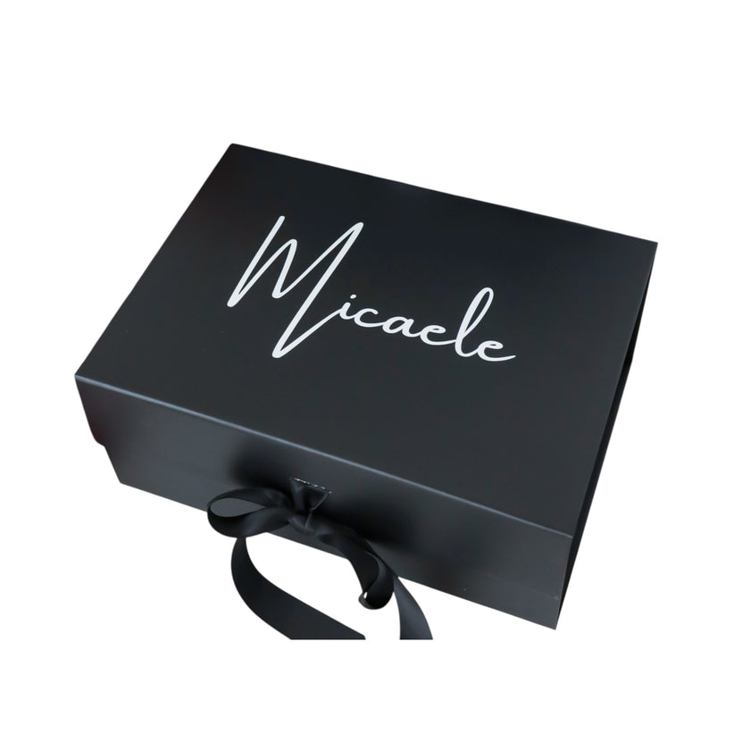 Large Personalized Magnetic Gift Box with Ribbon | Luxury Keepsake Box