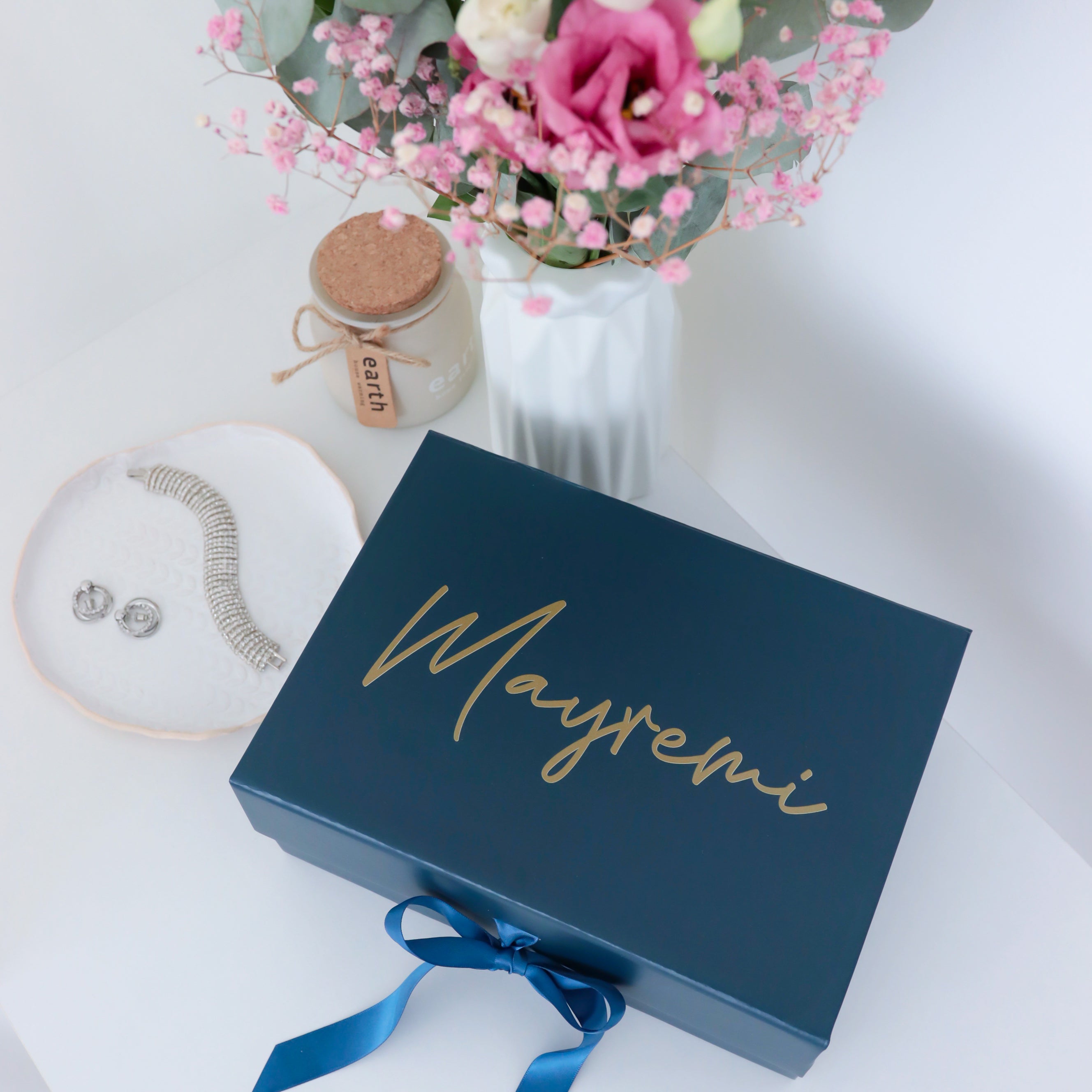 Personalized Ribbon Gift Box – Custom Name, Logo, or Design Engraving