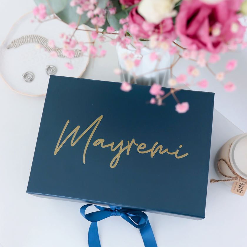 Personalized Ribbon Gift Box – Custom Name, Logo, or Design Engraving