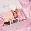 Luxury bridesmaid gift box with tumbler organized inside