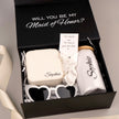 Bridesmaid gift set with tumbler and accessories arranged