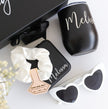 Black bridesmaid gift box with tumbler and pouch set