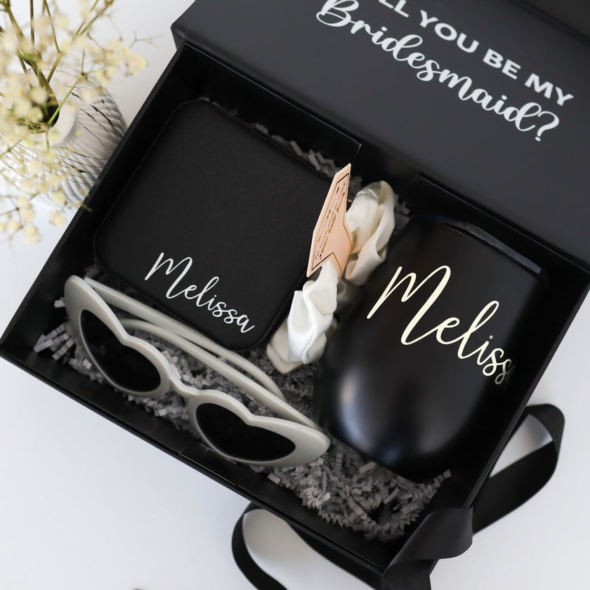 Luxury bridesmaid gift box with tumbler and accessories