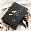 Closed bridesmaid gift box black packaging final view