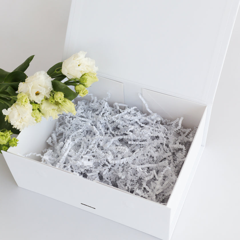 Personalized White Gift Box – Custom Logo or Text Engraving