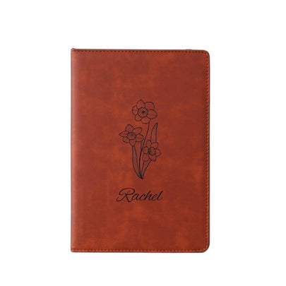 Personalized Floral Journal – Elegant Lined Notebook with Custom Name