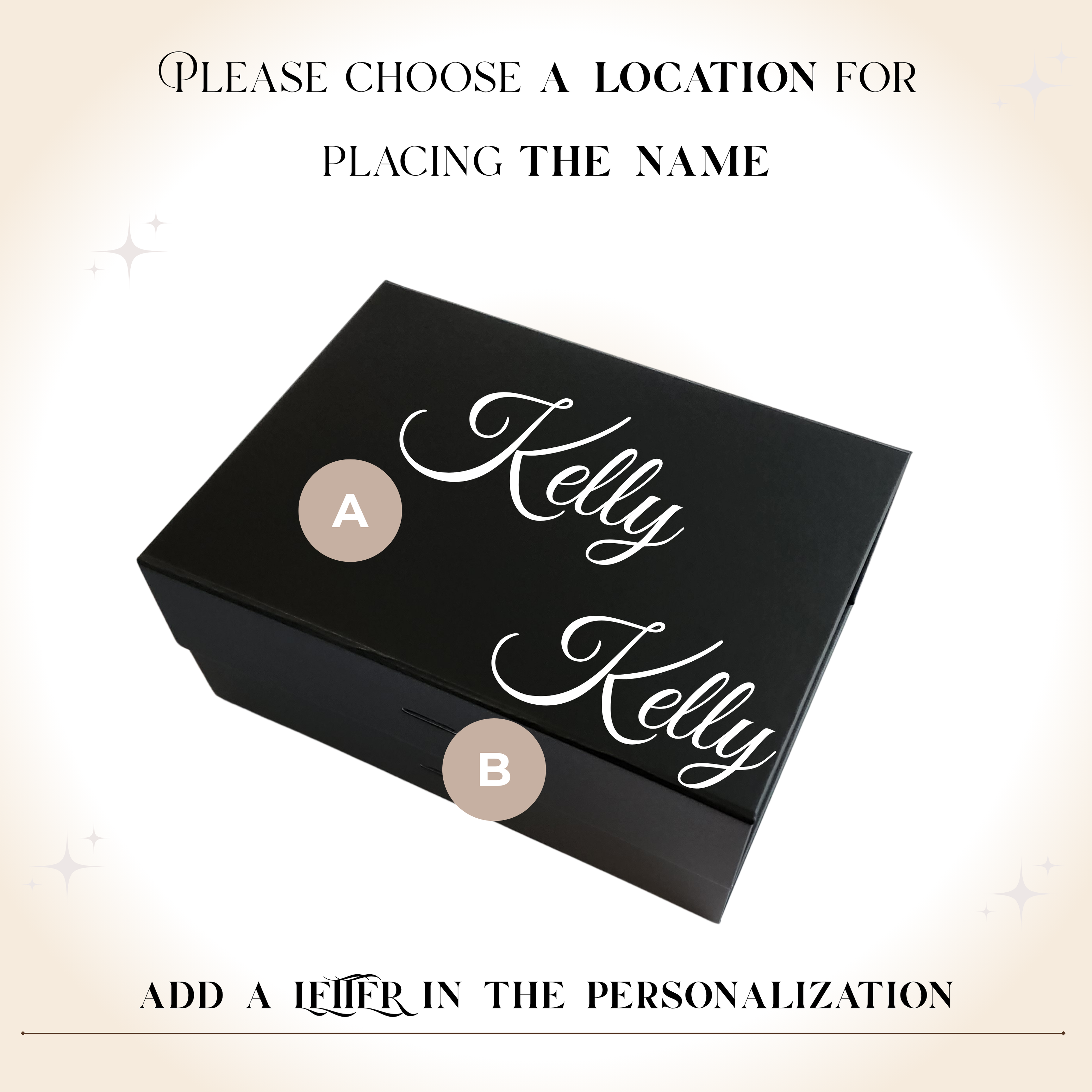 Custom gift box example with logo and name printing