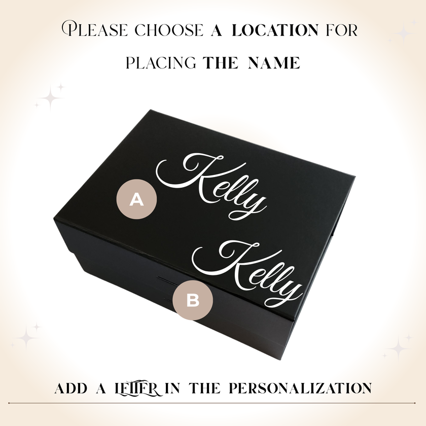 Custom gift box example with logo and name printing