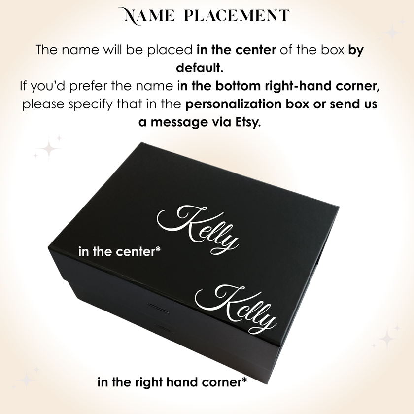 Custom gift box example with logo and name printing